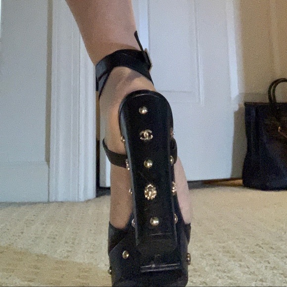 **Sold** Chanel shoes platform studded heels - Picture 8 of 8